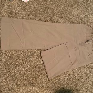 Tan wide leg dress pants